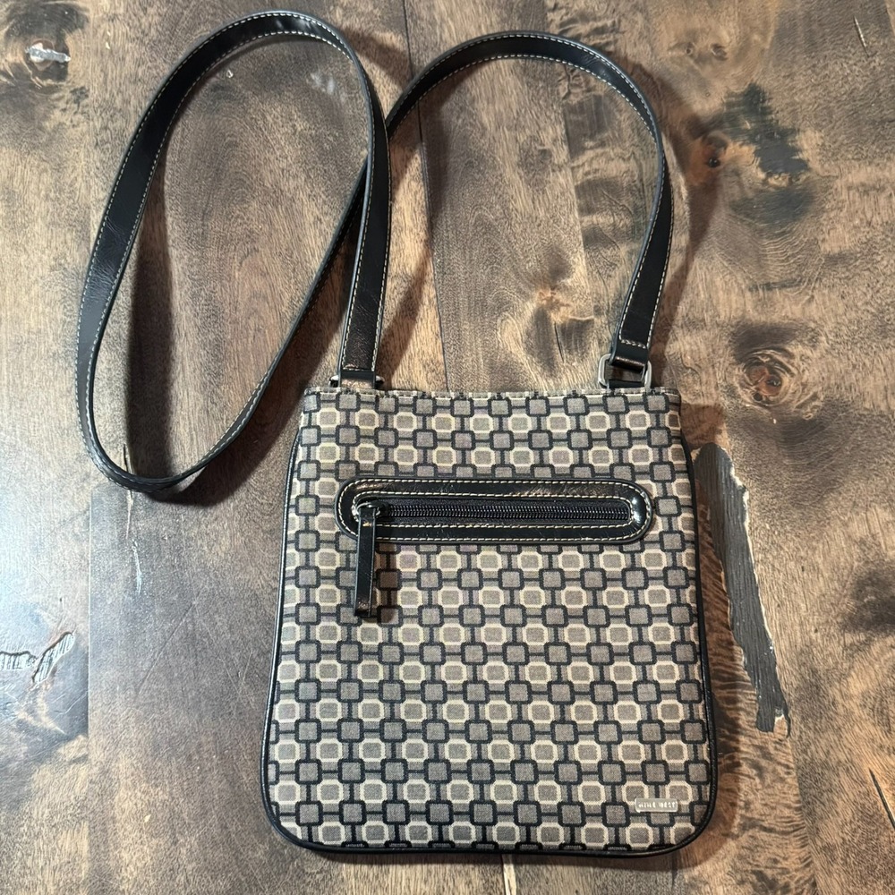 Nine West‎ Womens Crossbody Bag Black & Beige